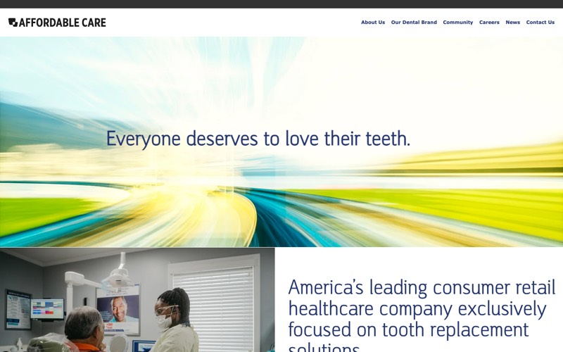 Affordable Care homepage screenshot