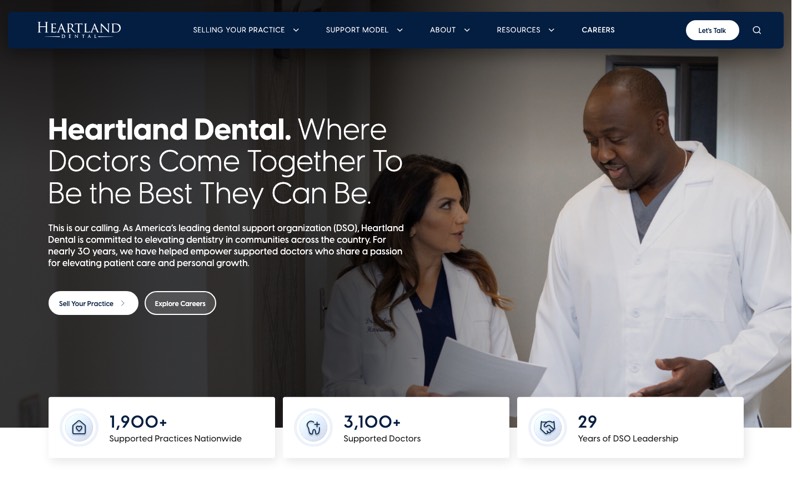 Heartland Dental homepage screenshot