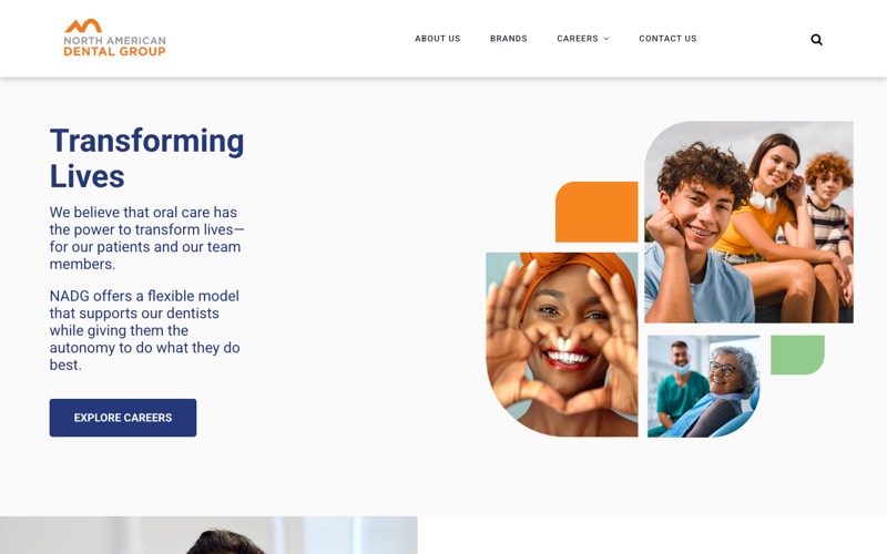 North American Dental Group homepage screenshot