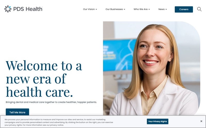 PDS Health (Pacific Dental Services) homepage screenshot