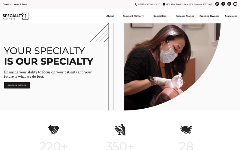 Specialty1 Partners homepage screenshot