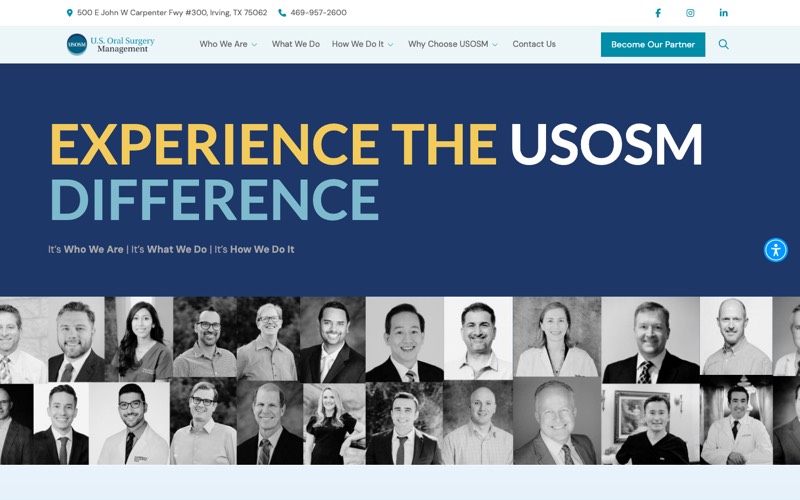 U.S. Oral Surgery Management homepage screenshot