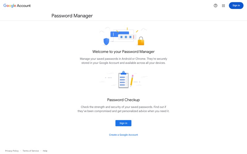 Google Password Manager browser password vault screenshot
