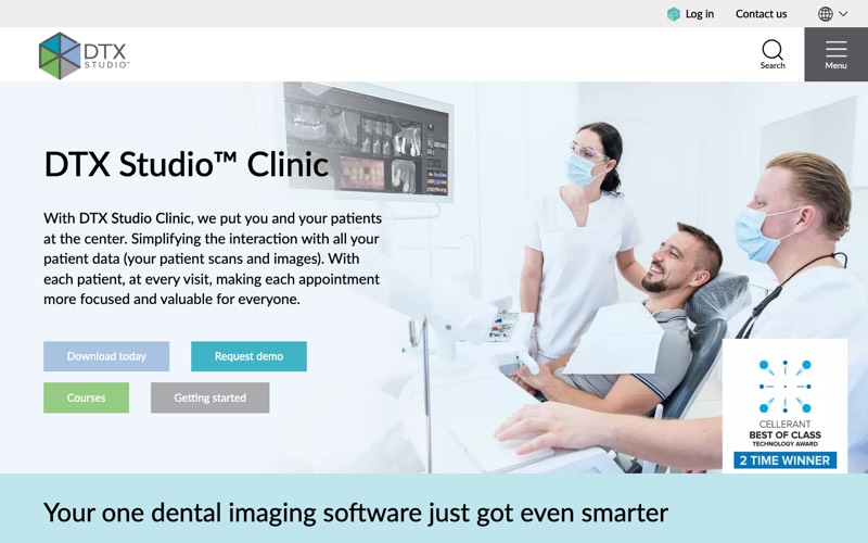 DTX Studio Clinic page screenshot - dental imaging software