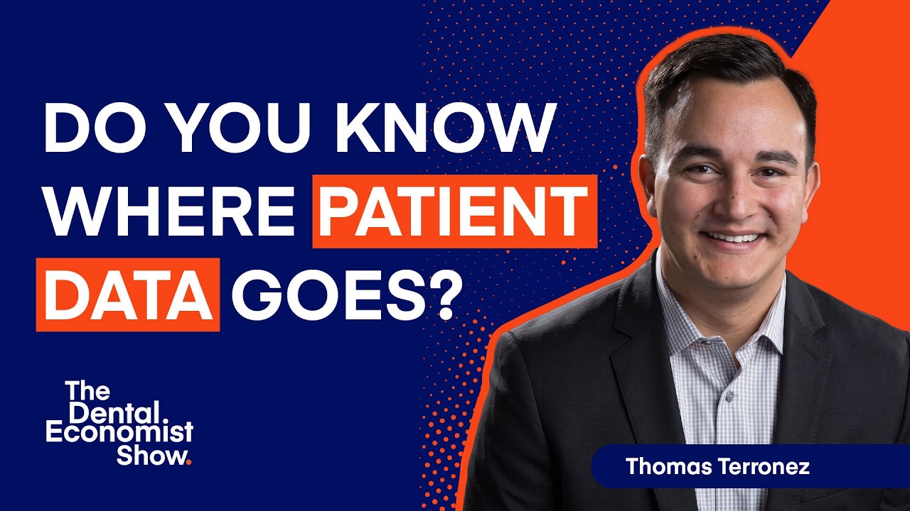 Tom Terronez of Medix Dental IT on The Dental Economist Show, beside the question Do You Know Where Patient Data Goes?