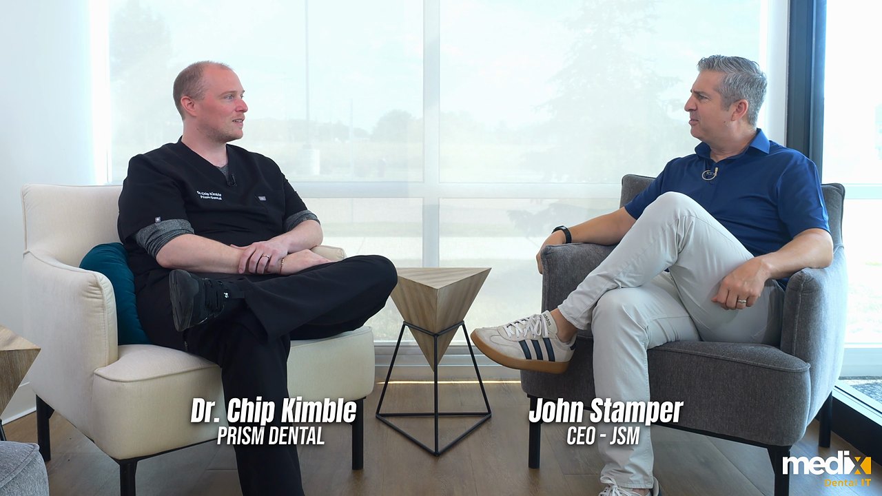 Dr. Chip Kimble of Prism Dental in a video interview with John Stamper